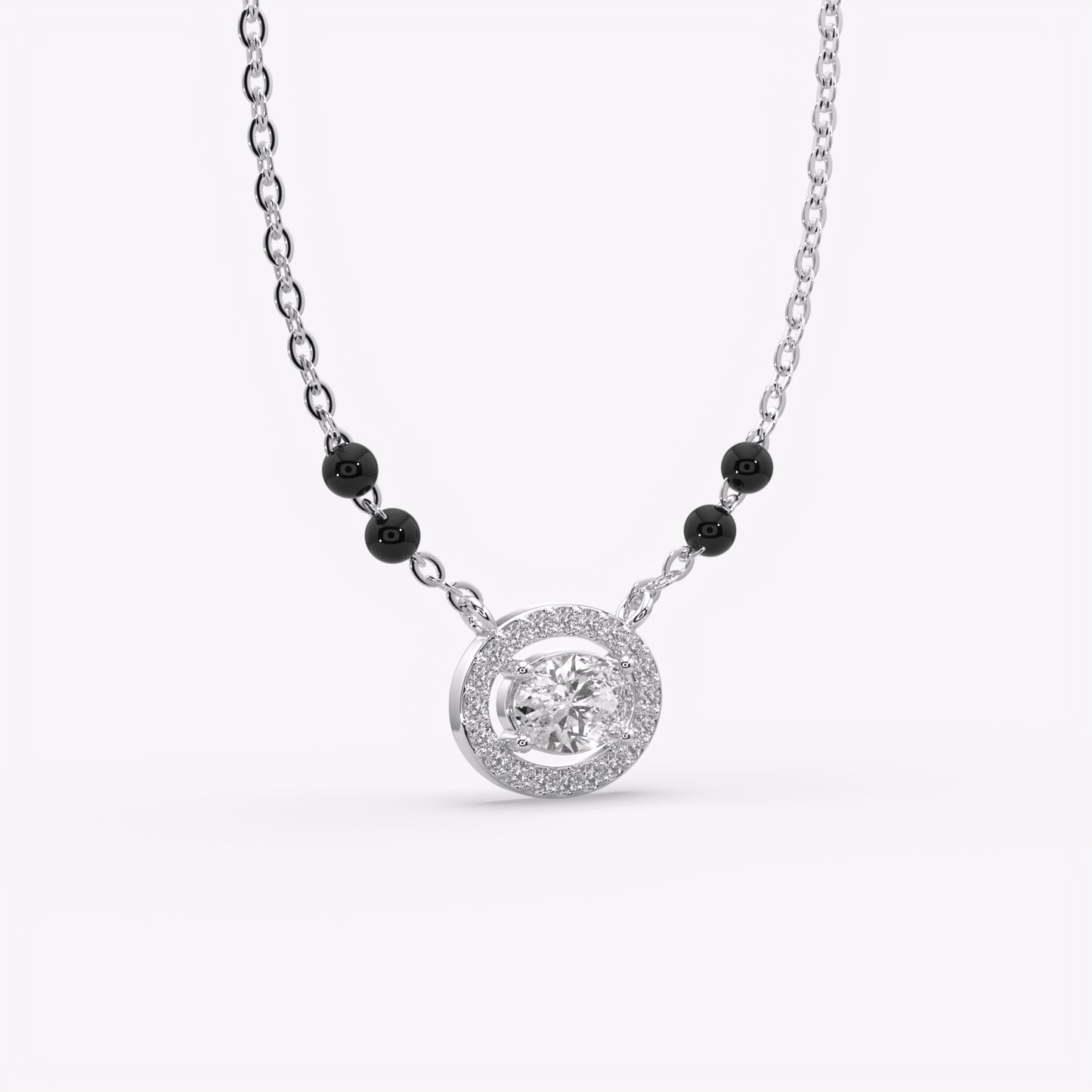 Dazzling Halo Silver Mangalsutra