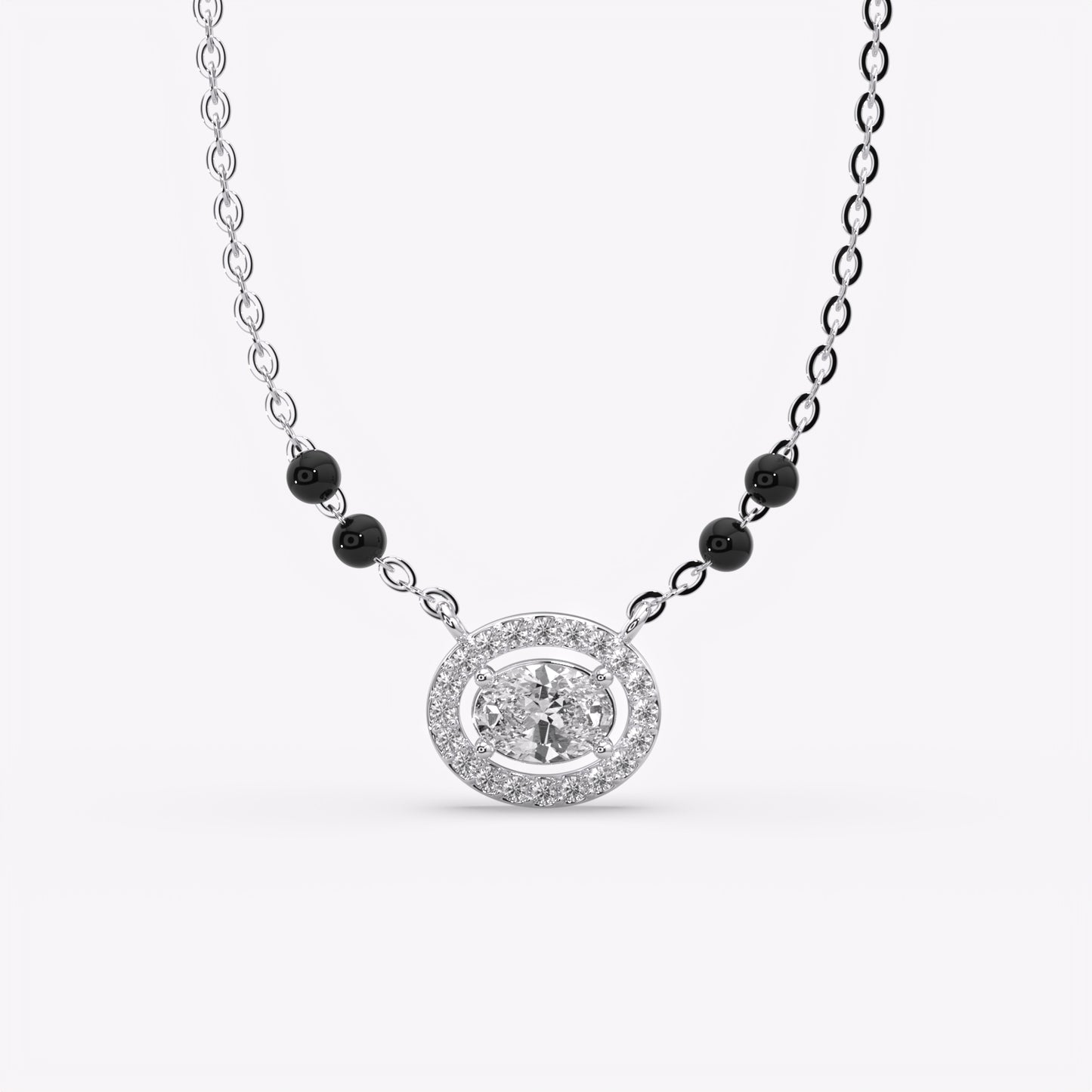 Dazzling Halo Silver Mangalsutra