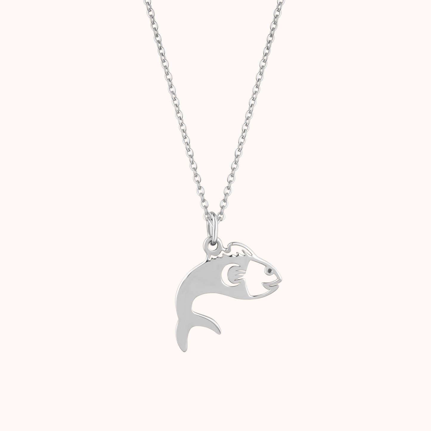 Silver Fish Charm Necklace