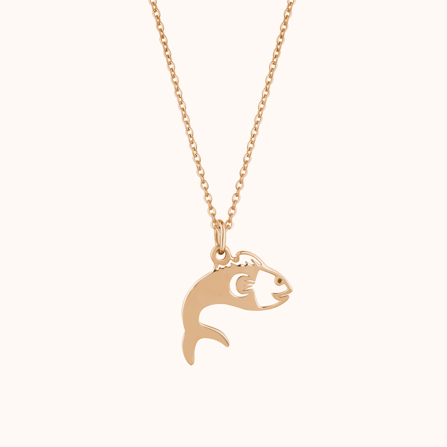 Silver Fish Charm Necklace
