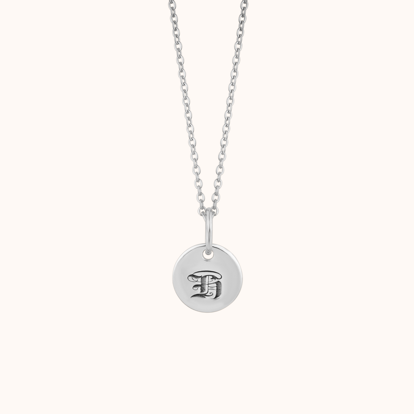 Silver Initial Disc Necklace
