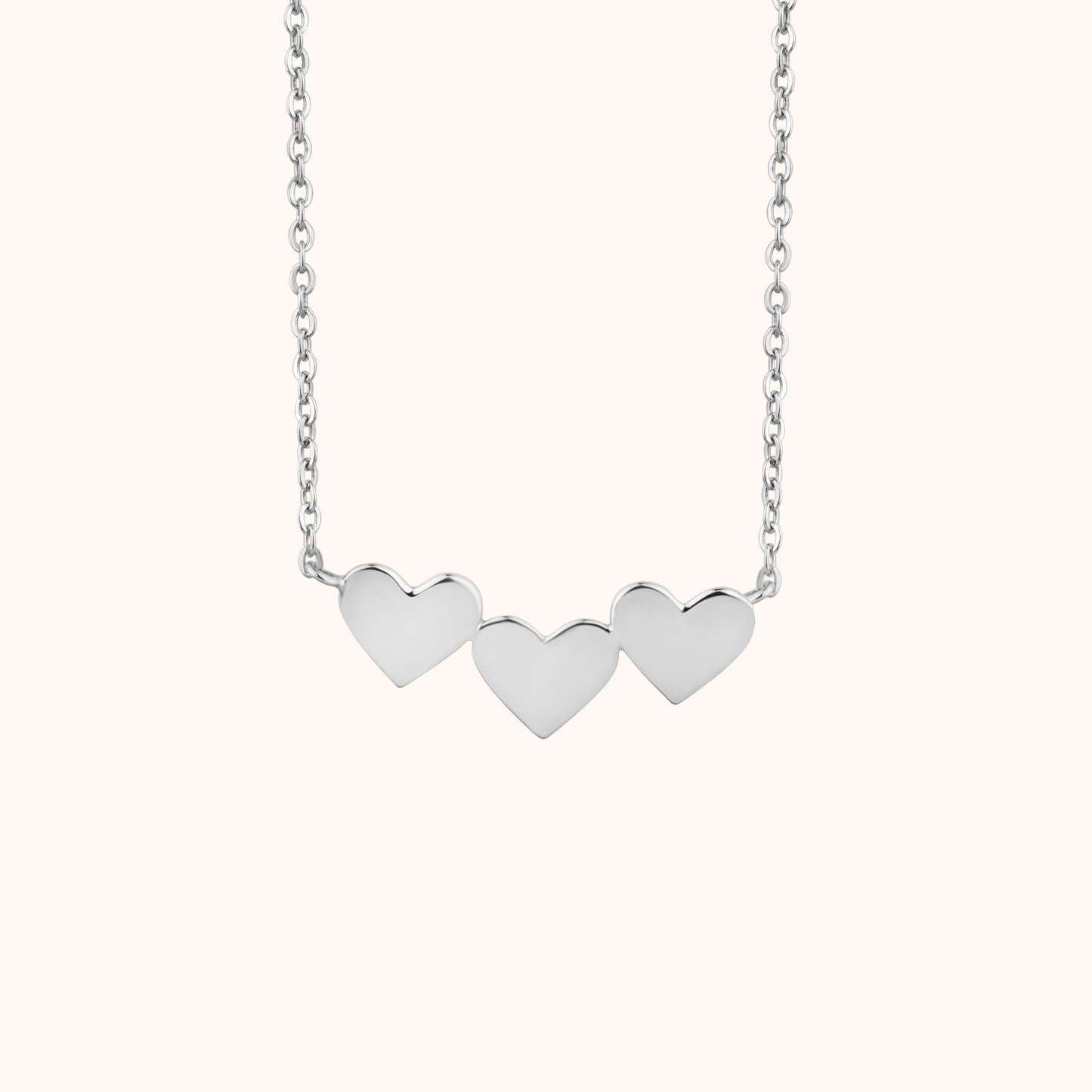 Minimalist Triple Heart Charm Necklace