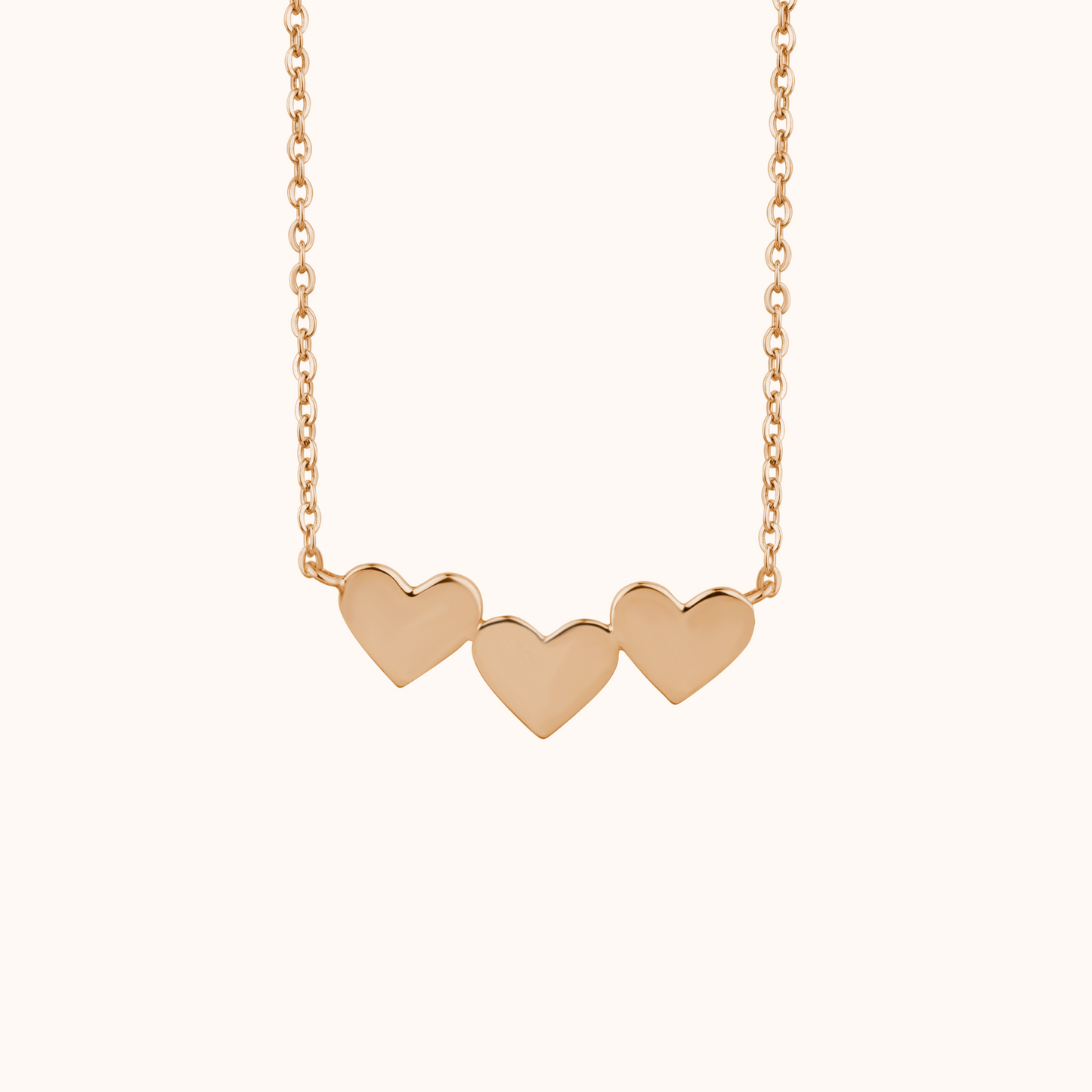 Minimalist Triple Heart Charm Necklace
