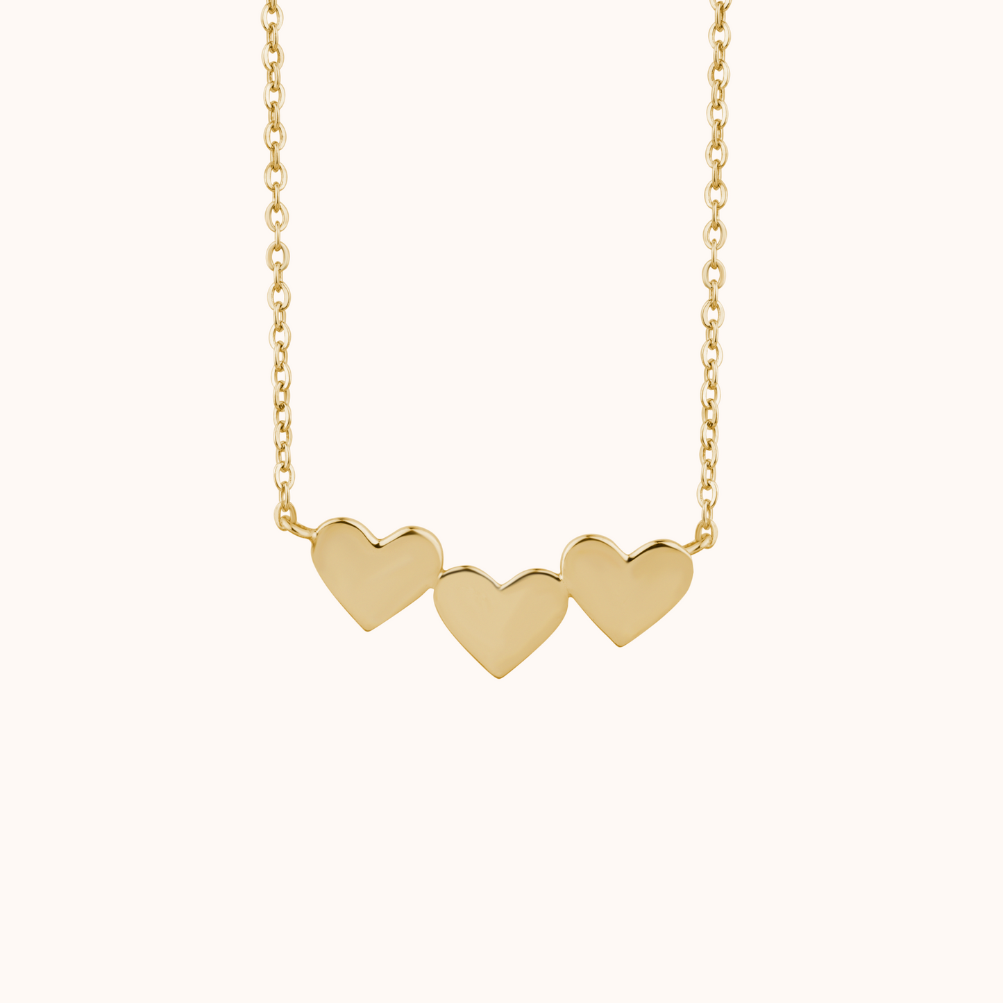 Minimalist Triple Heart Charm Necklace