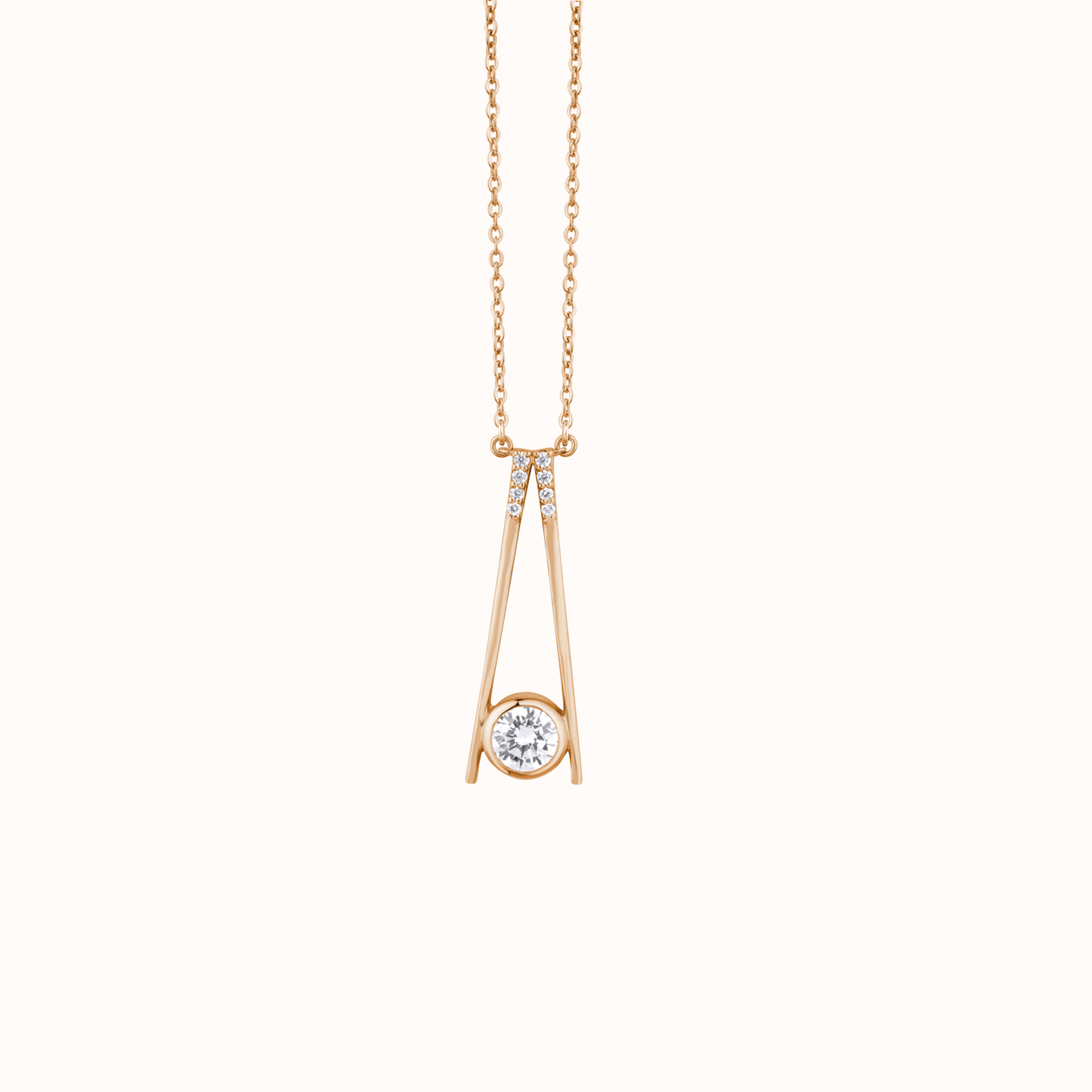 Silver Necklace with Brilliant Center Stone