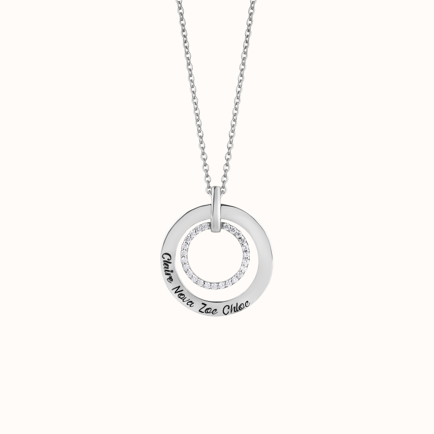 Customizable Silver Charm Necklace