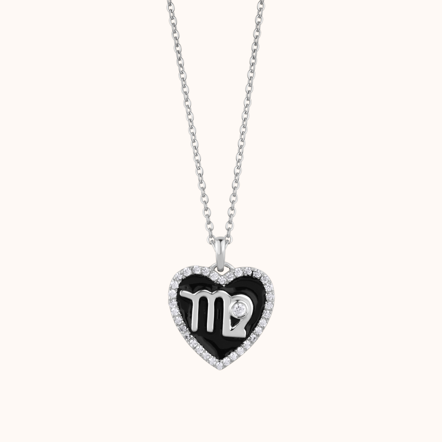 Heart Enamel Silver Necklace