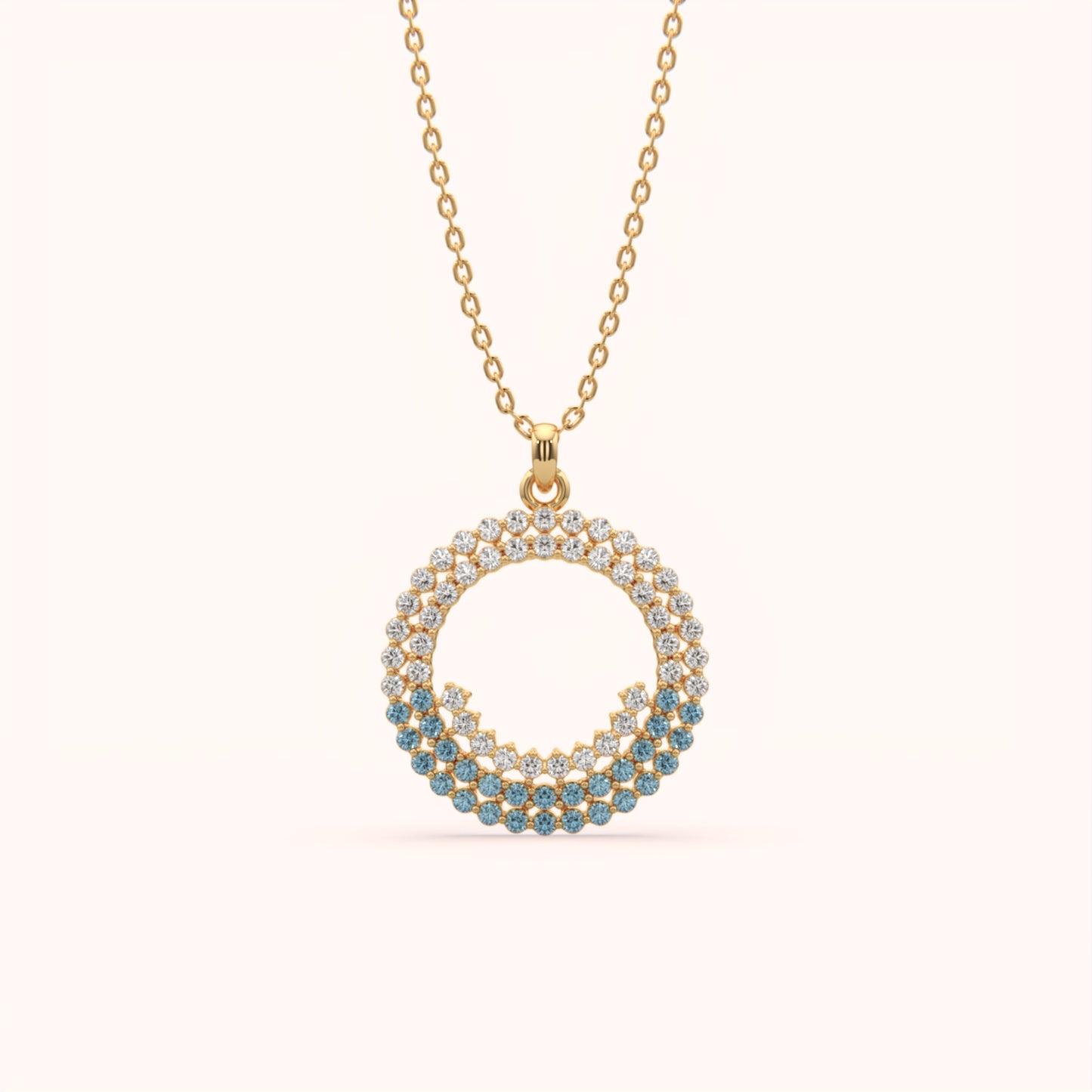 Circle Design Diamond Necklace