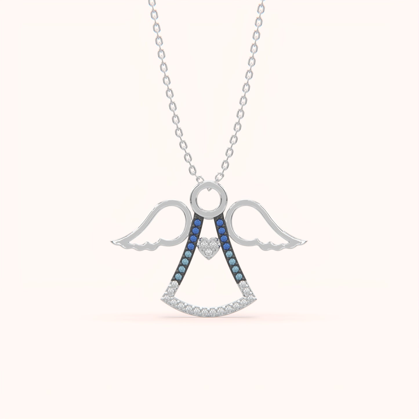 Multicolor Crystal Angel Necklace