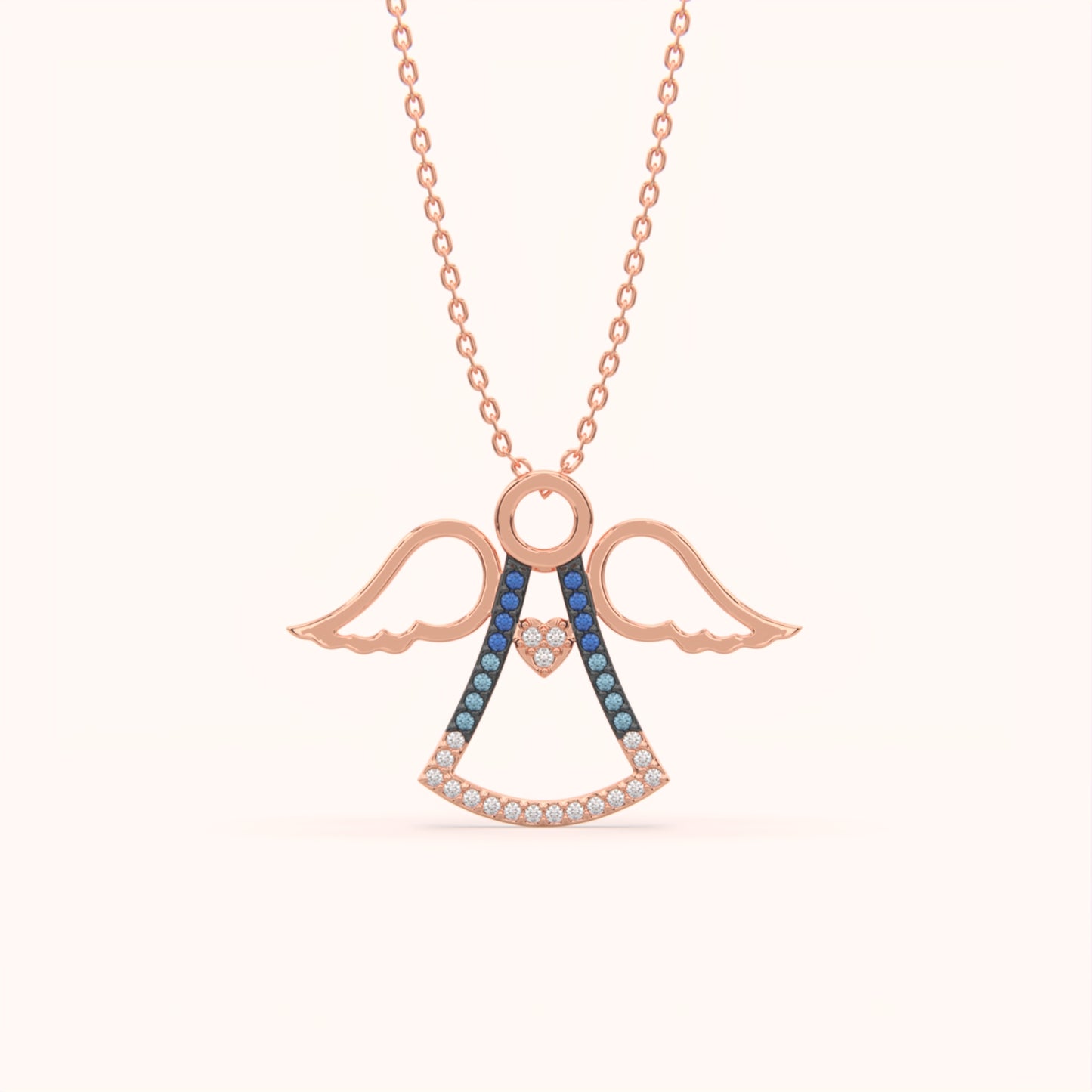 Multicolor Crystal Angel Necklace