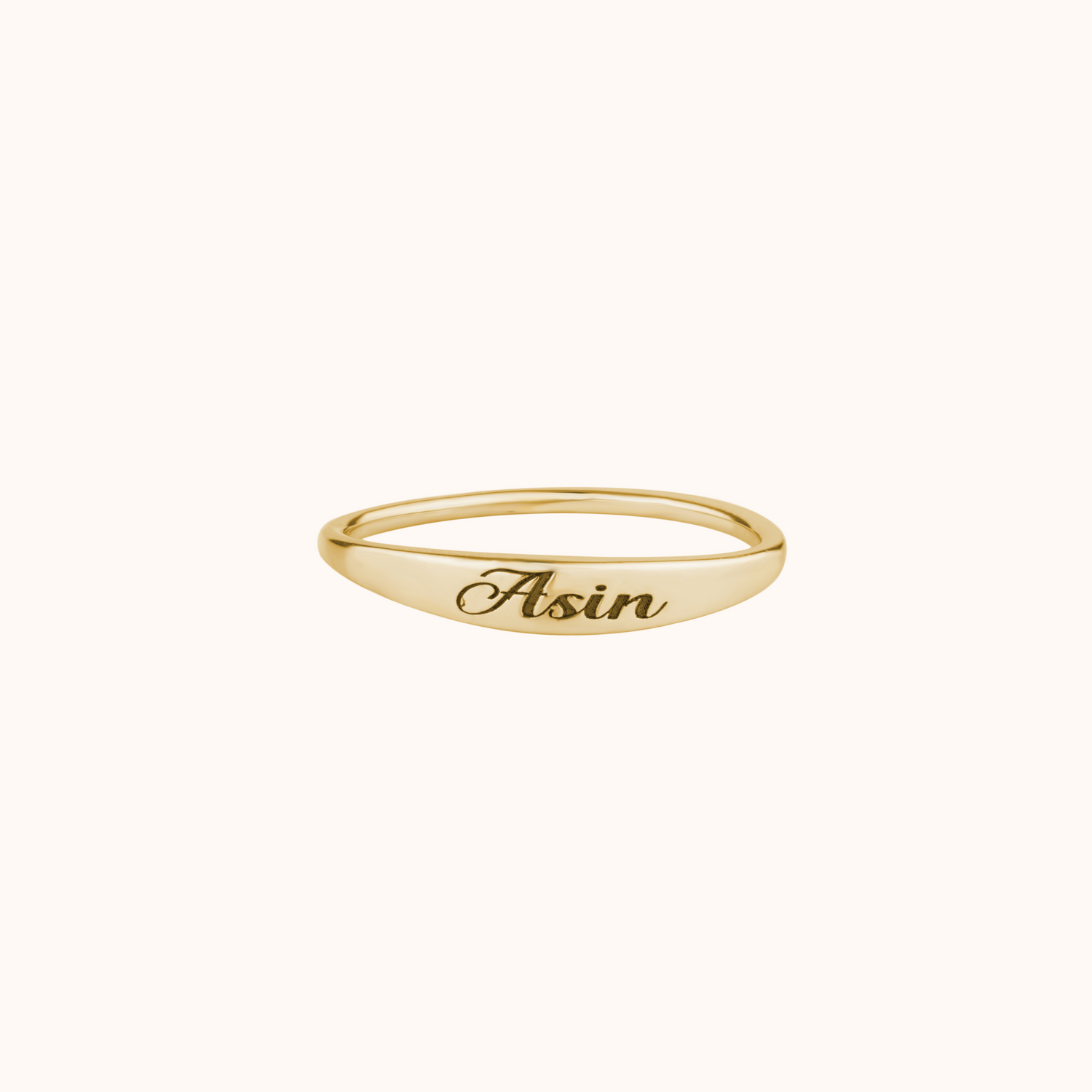 Sleek Silver Personalised Name Ring - KYMEE