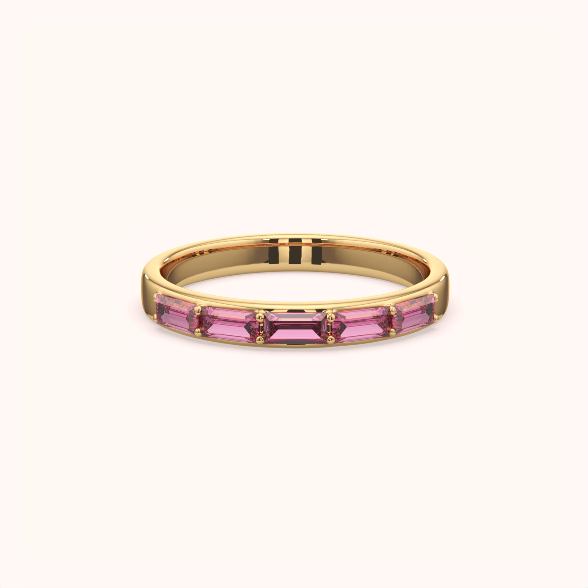 Minimalist Ruby Baguette Ring - KYMEE