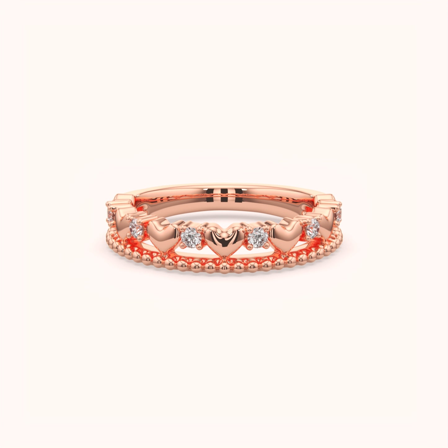 Heart and Round Eternity Band