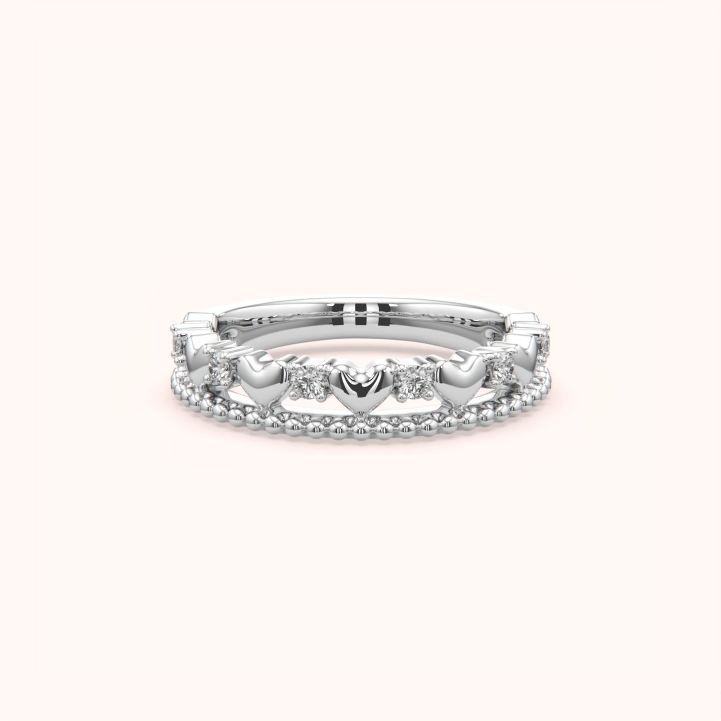 Heart and Round Eternity Band