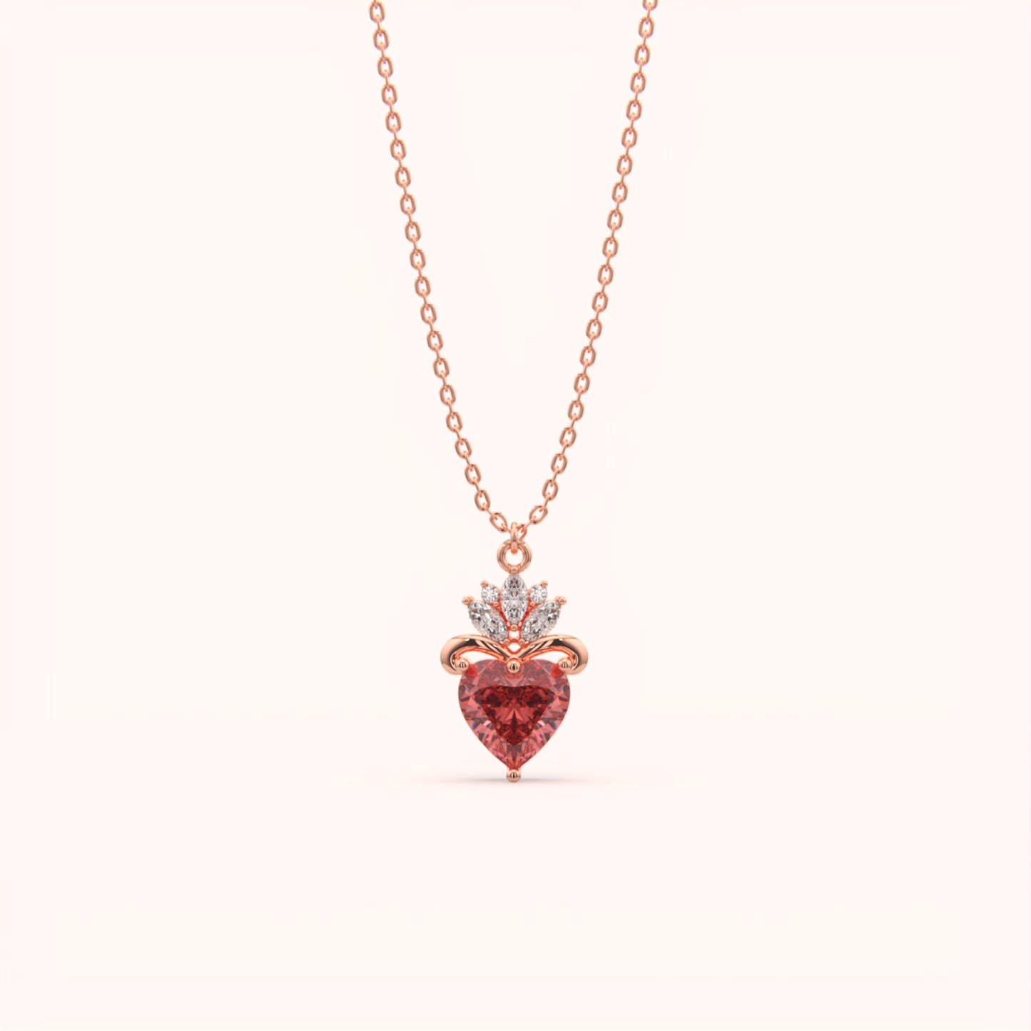 Dazzling Red Heart Necklace