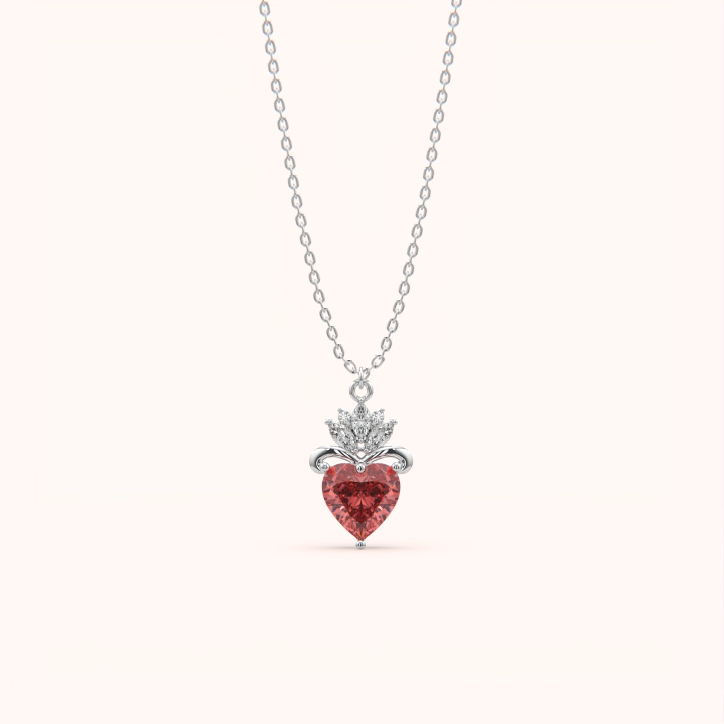 Dazzling Red Heart Necklace