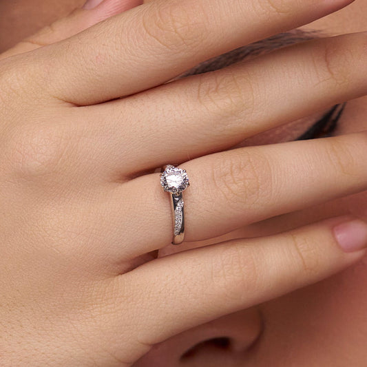 Solitaire Ring with Intricate Band - KYMEE
