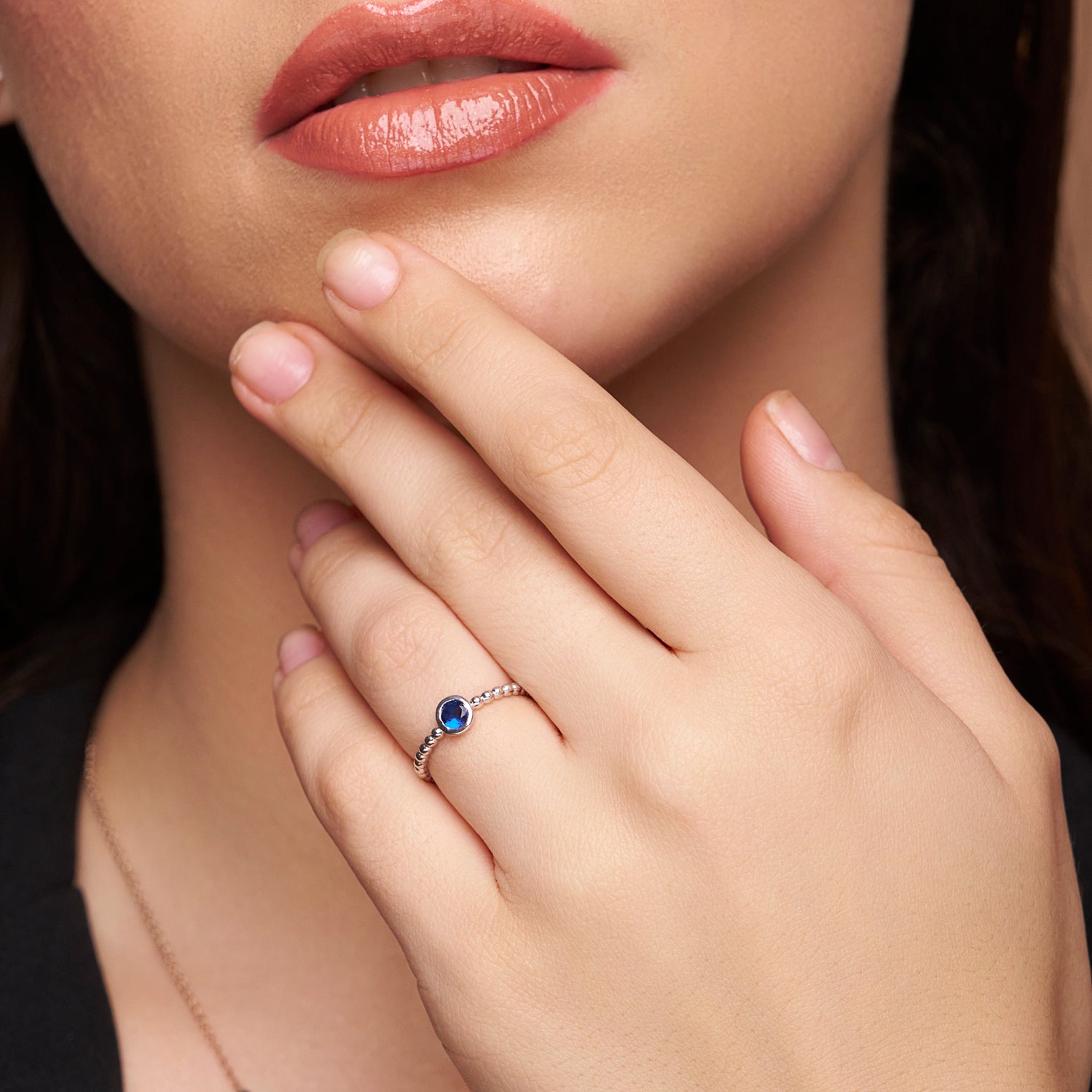 Elegant Blue Stone Ring - KYMEE