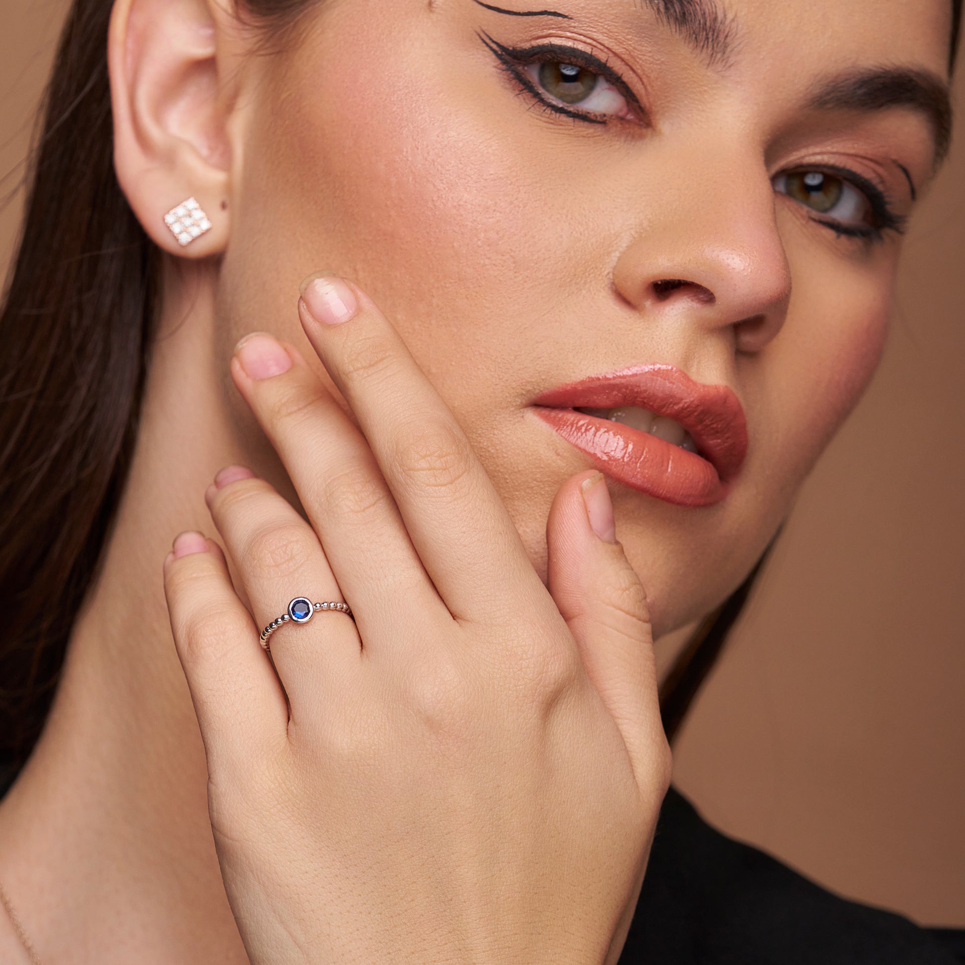 Elegant Blue Stone Ring - KYMEE