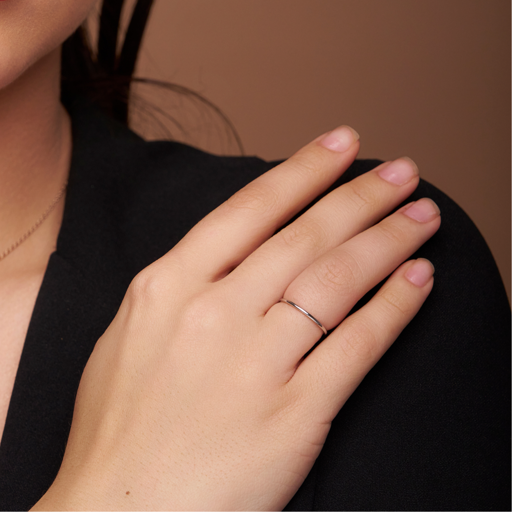 Classic Silver Thin Band Ring - KYMEE