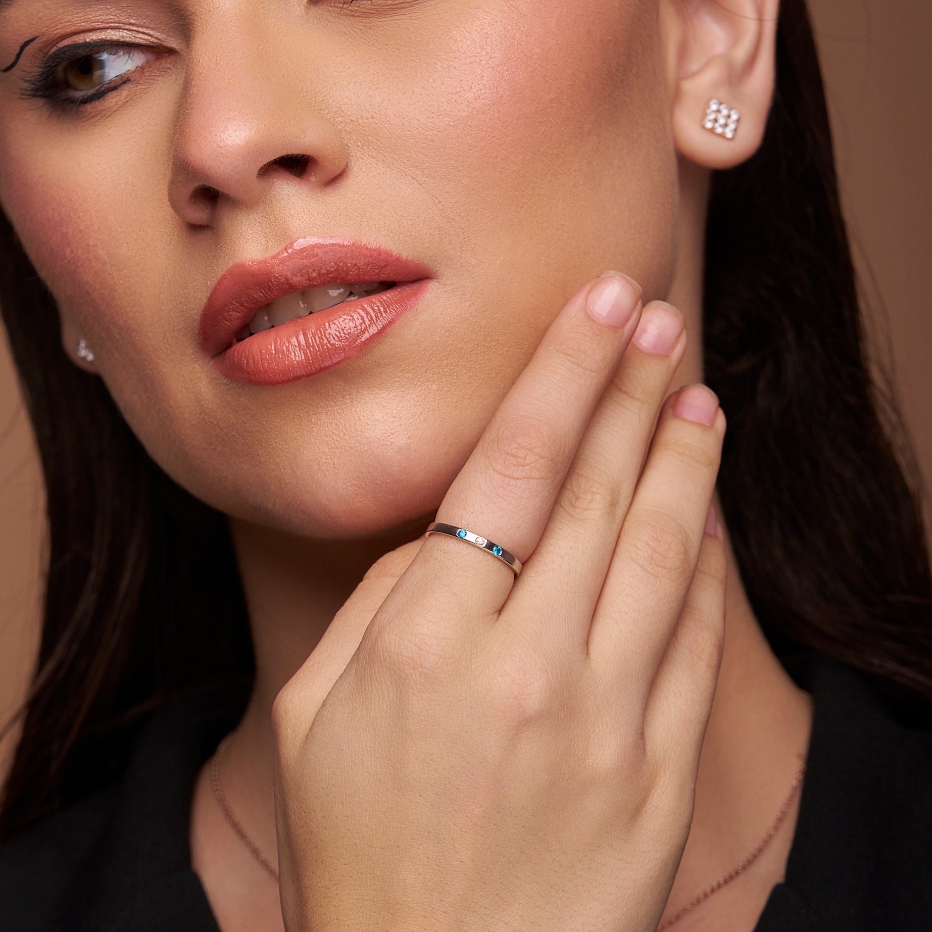 Trio Diamond Set Wedding Band - KYMEE