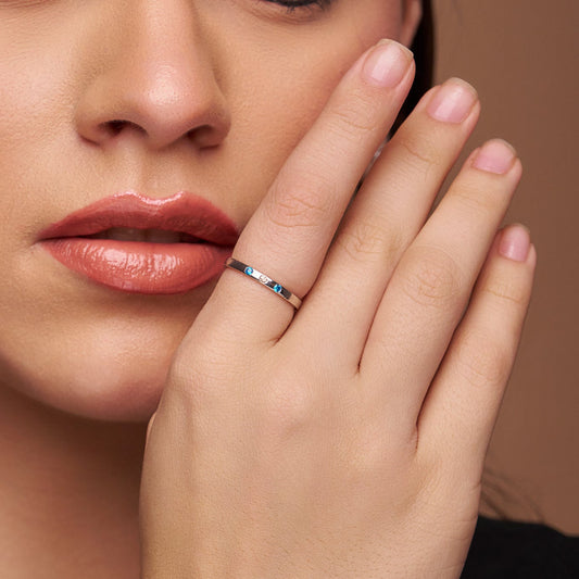 Trio Diamond Set Wedding Band - KYMEE