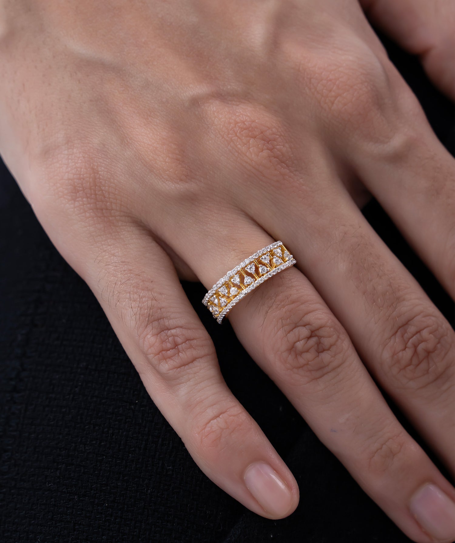 Double Row Round Diamond Band