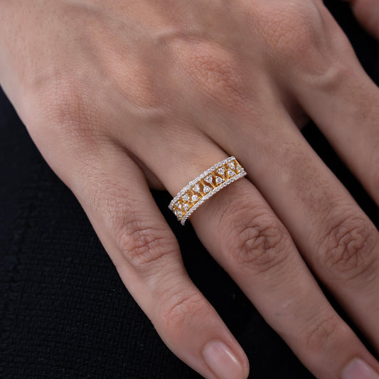 Double Row Round Diamond Band