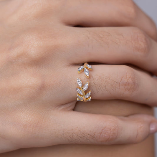 Timeless Leaf Wrap Ring