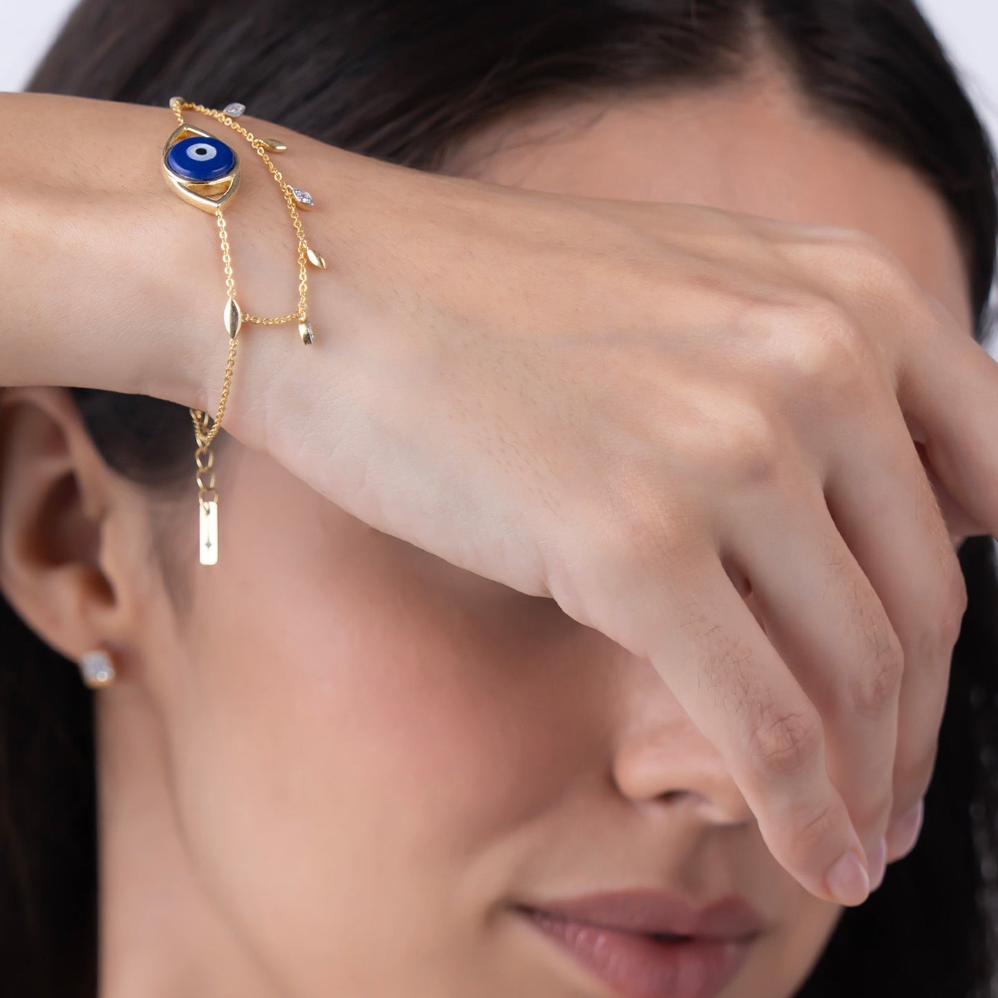 Layered Evil Eye Drop Bracelet