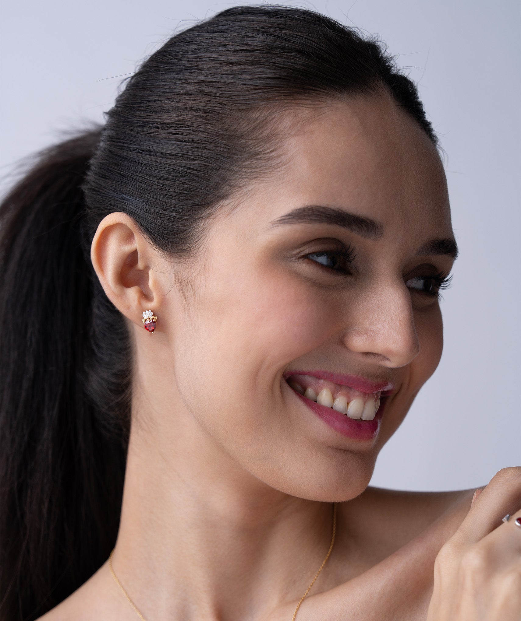 Crown Radiant Heart Earrings