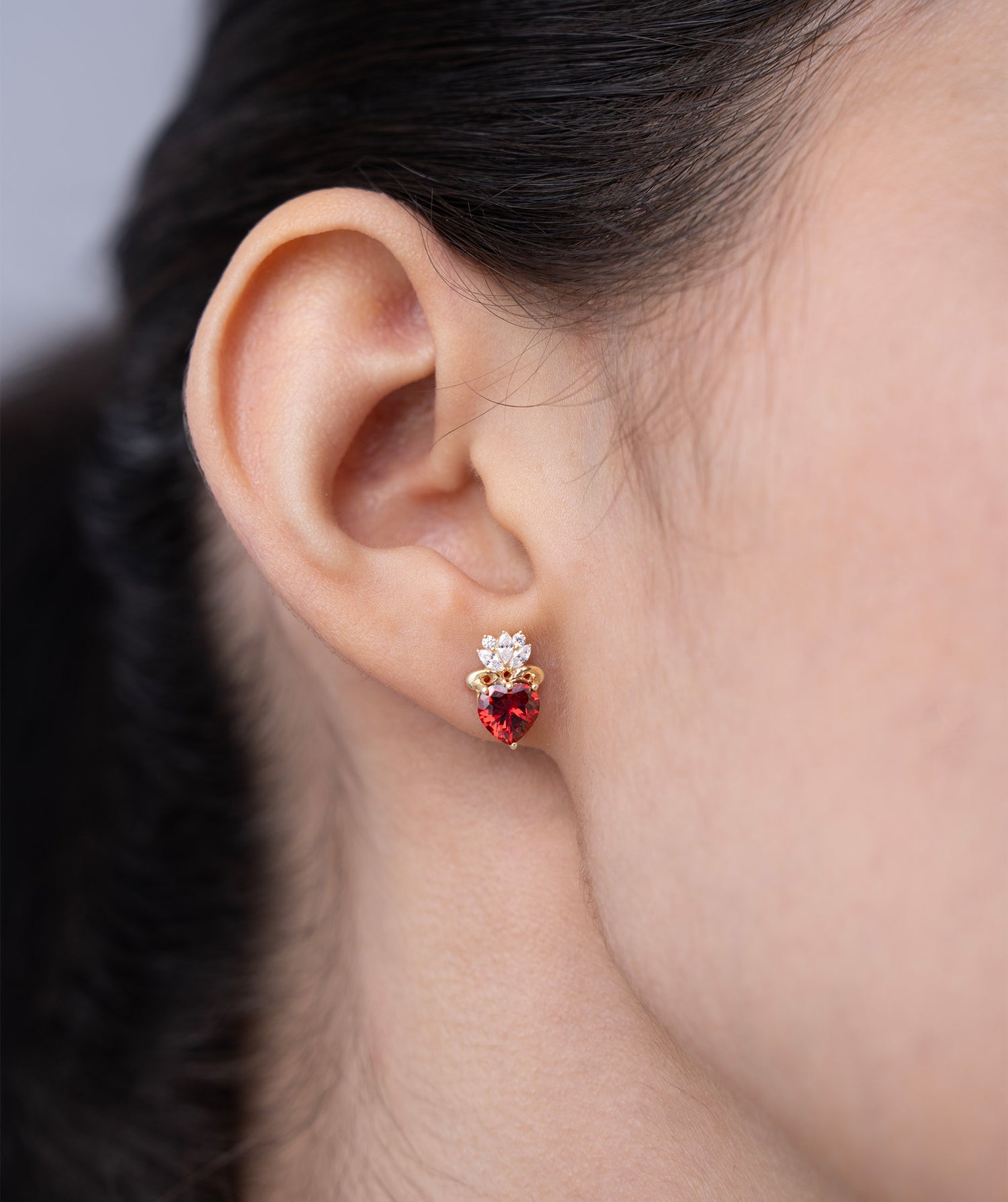 Crown Radiant Heart Earrings