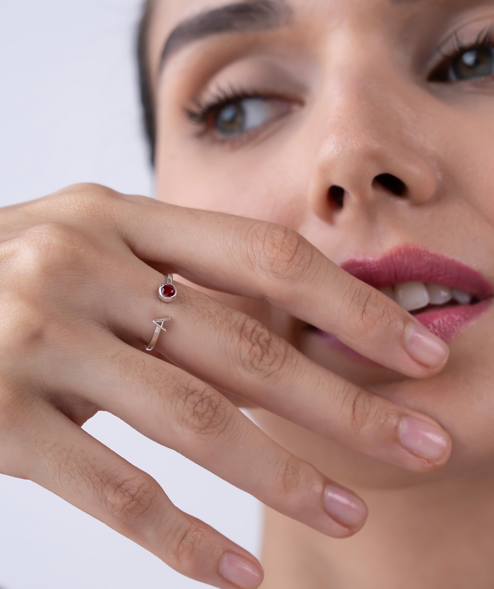 Open Ring with Letter