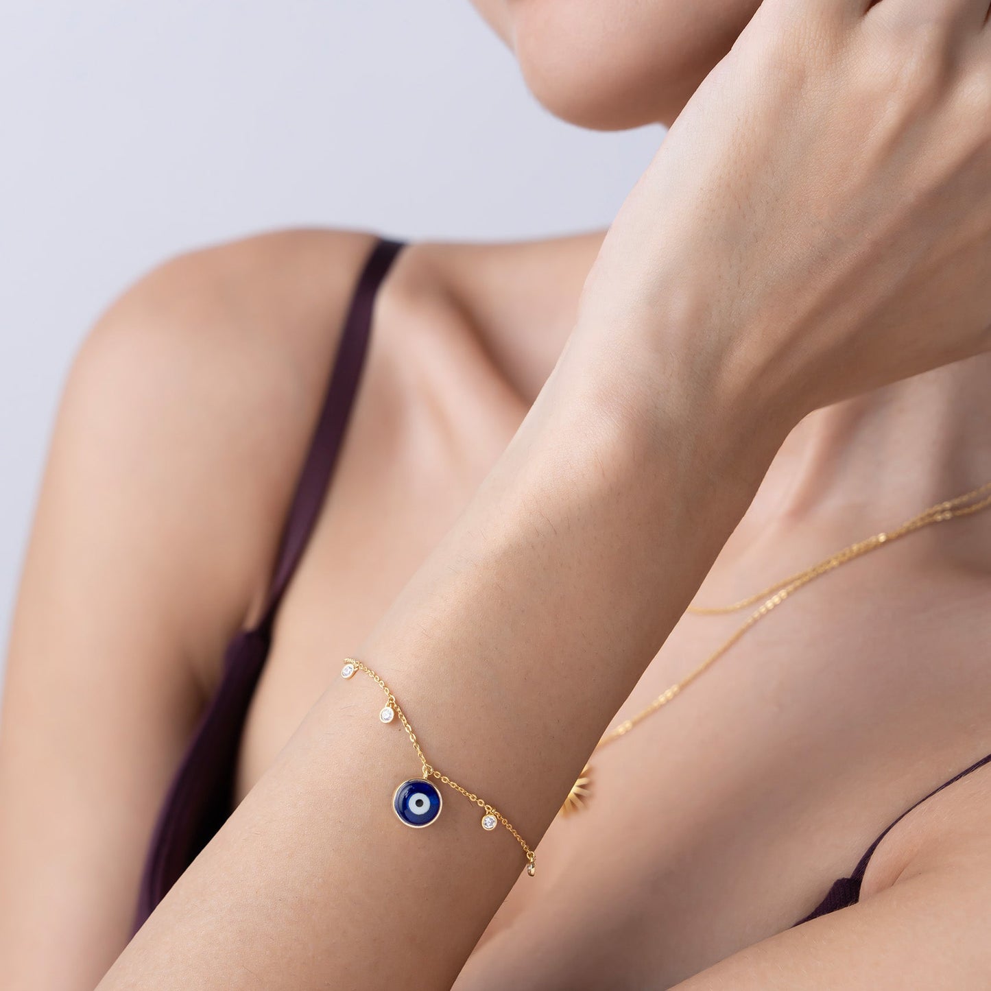 Dainty Evil Eye Charm Bracelet