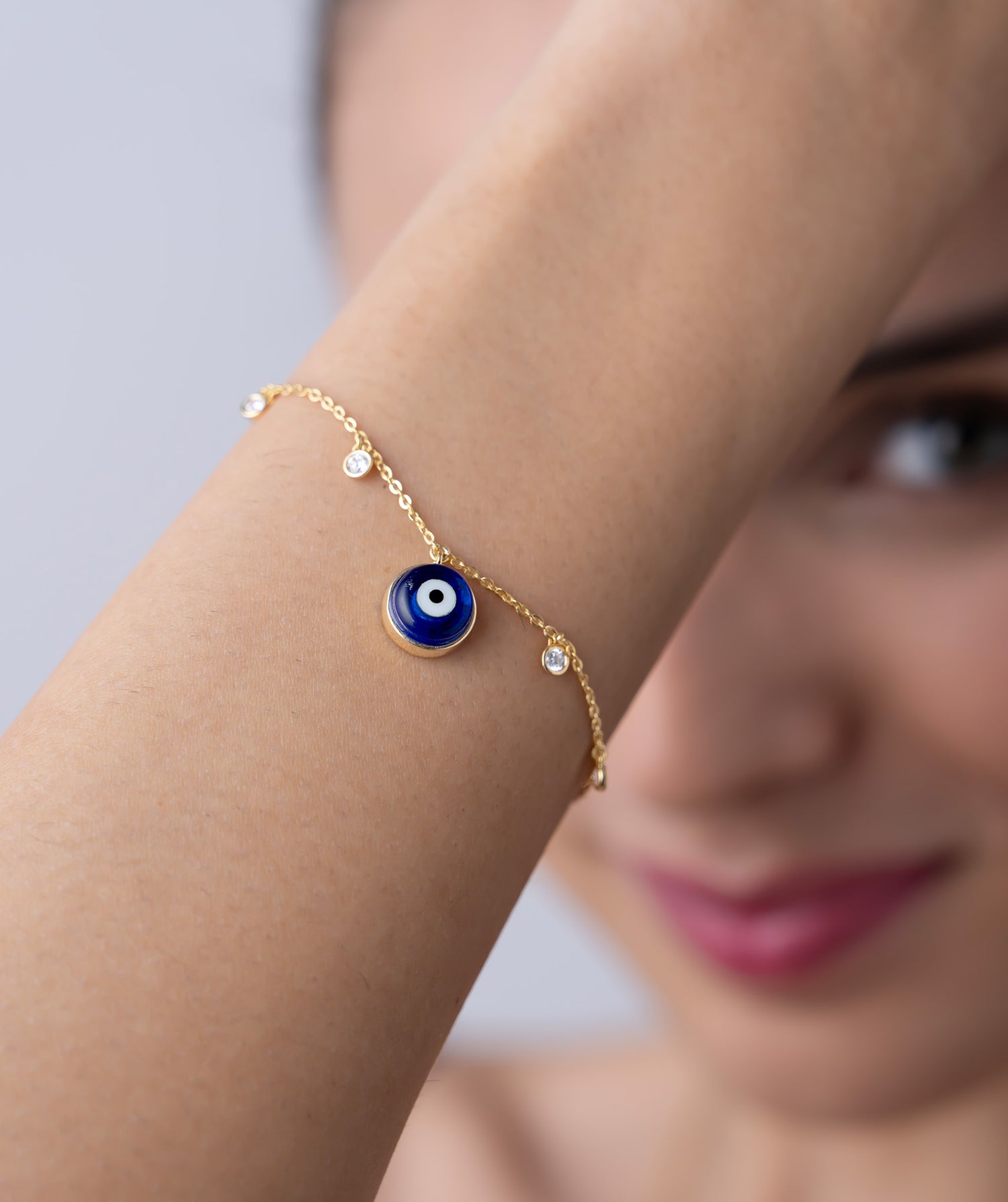 Dainty Evil Eye Charm Bracelet