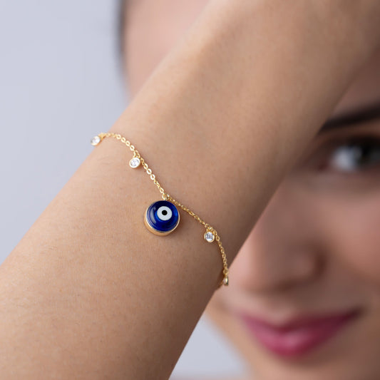Dainty Evil Eye Charm Bracelet