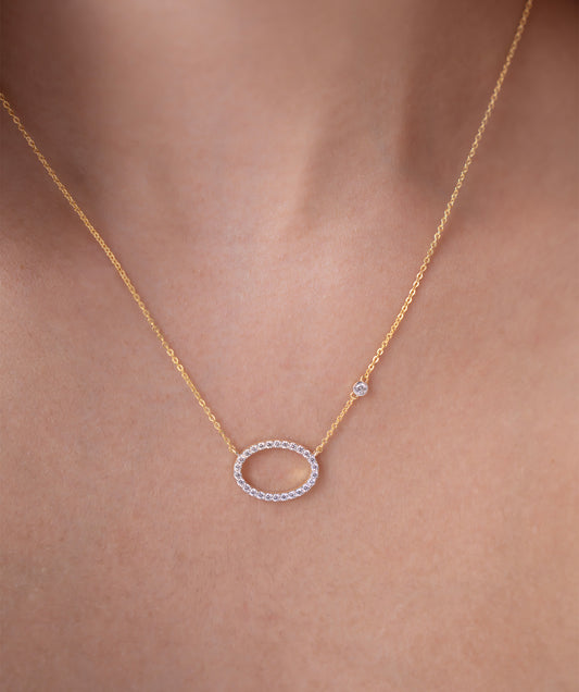 Sparkling Oval Link Necklace