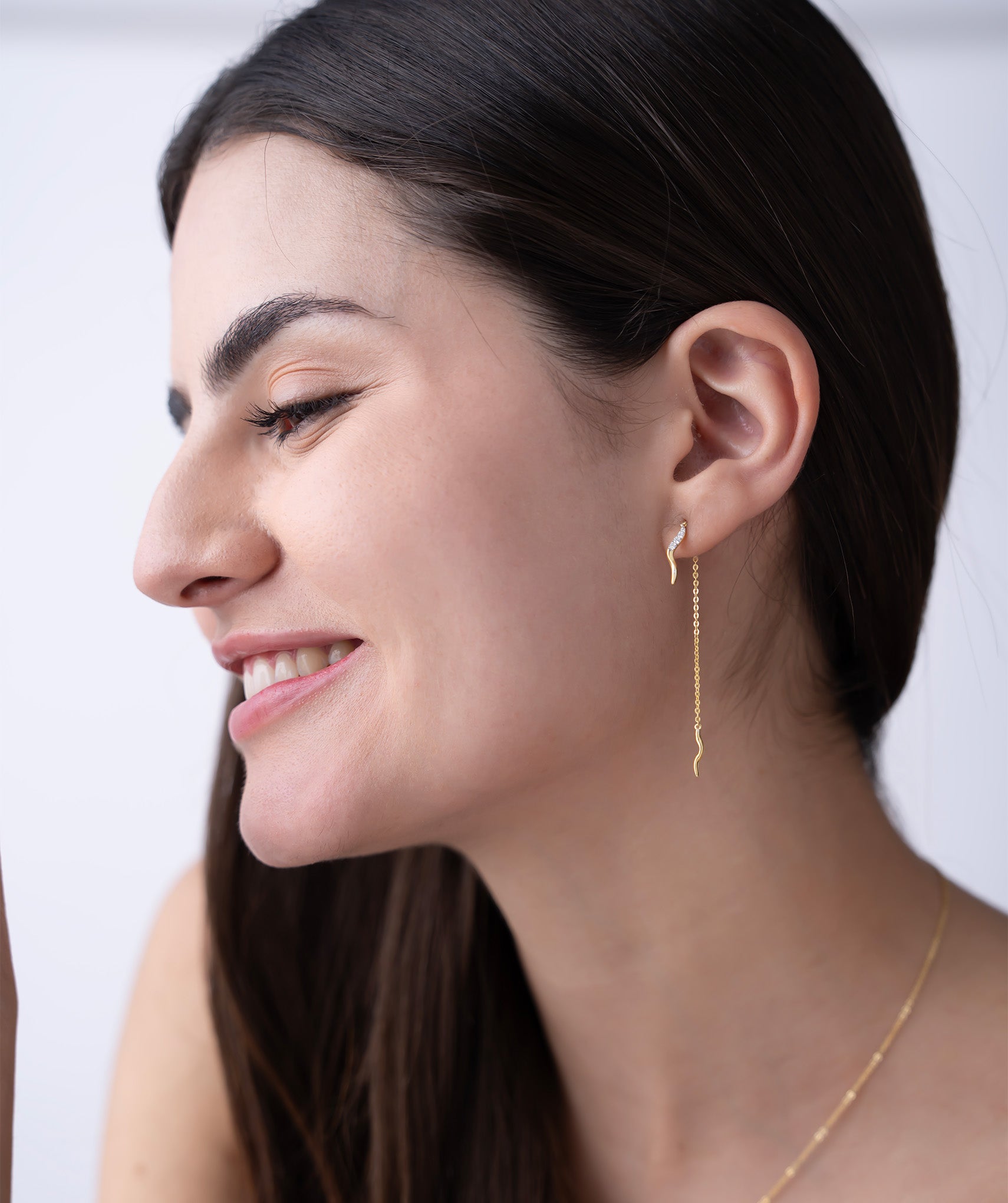 Twisted Sparkle Thread Earrings