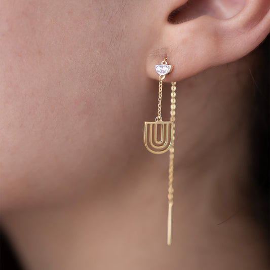U-Shaped Threader Earrings