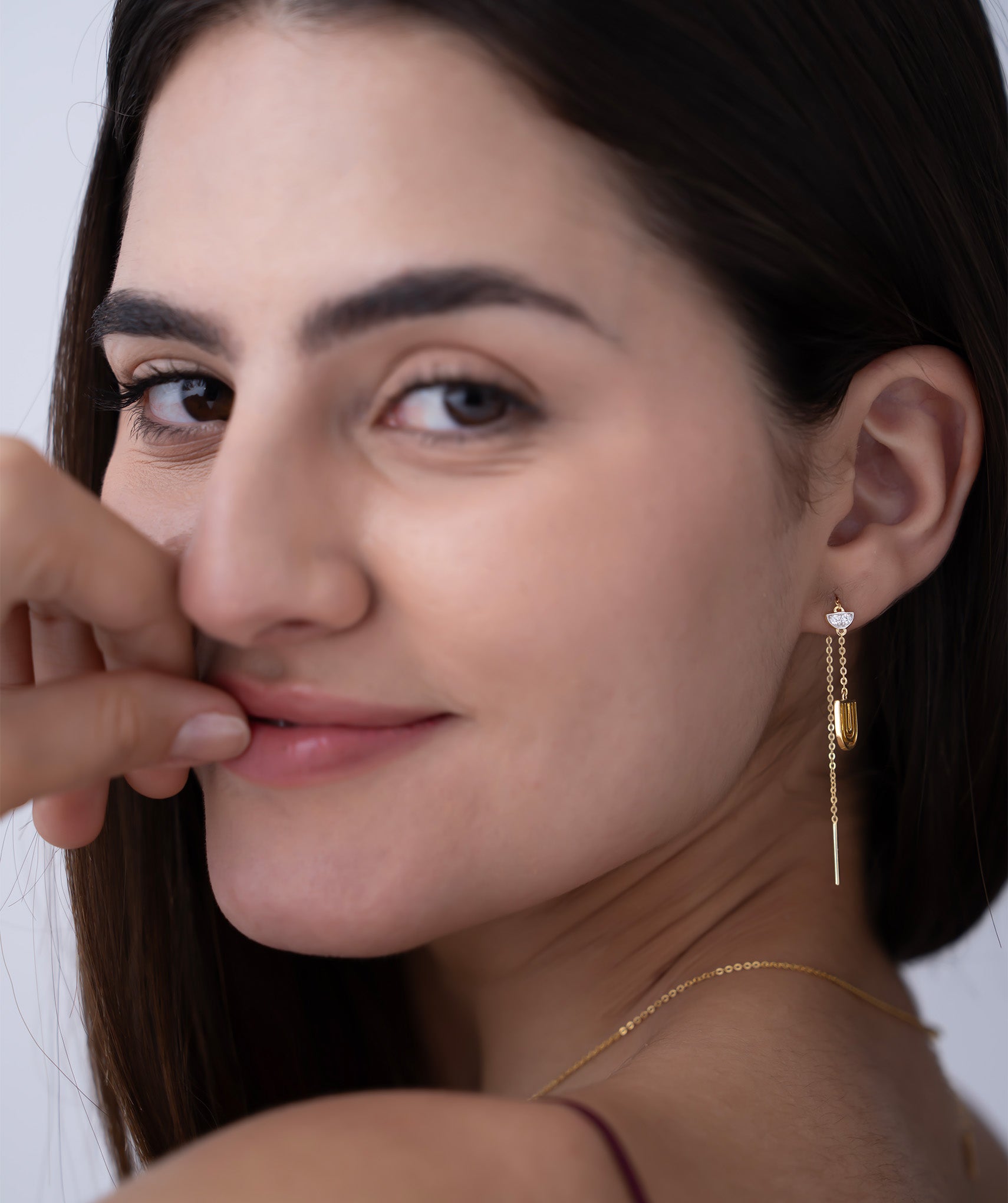 U-Shaped Threader Earrings