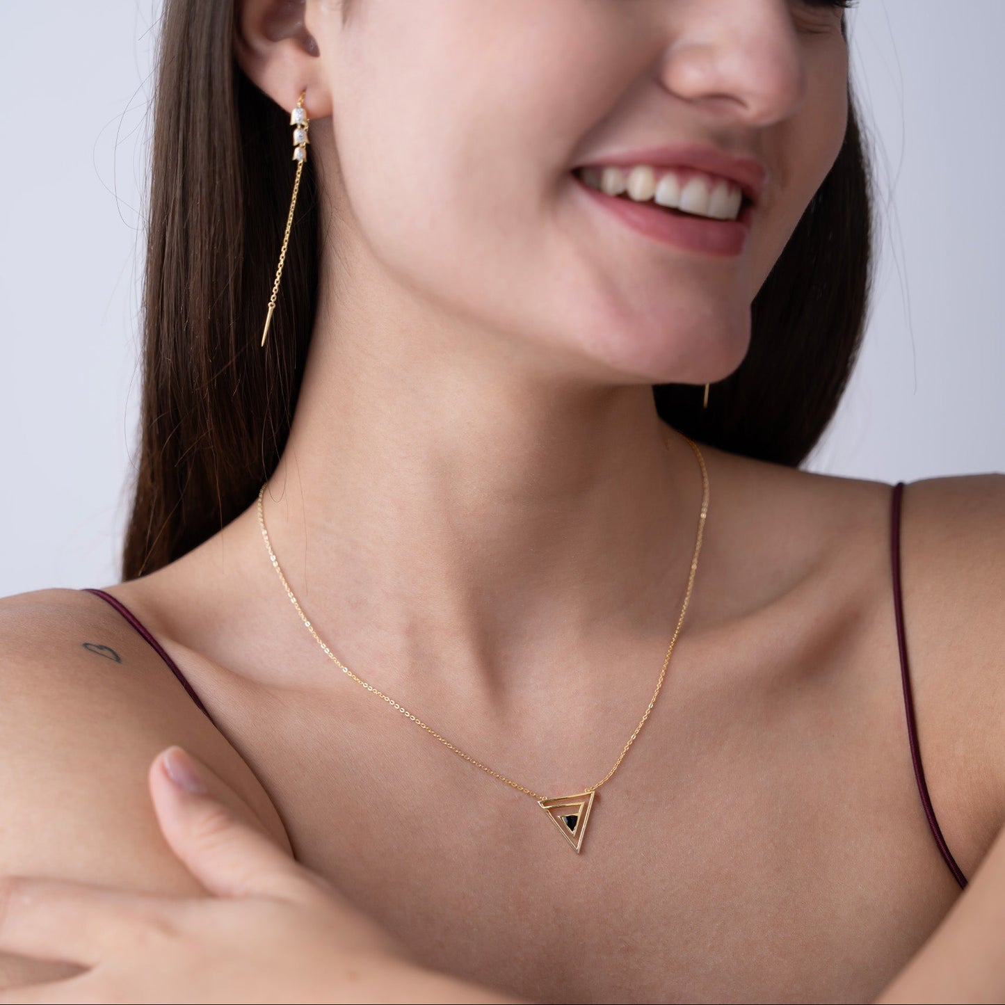 Geometric Maze Triangle Necklace