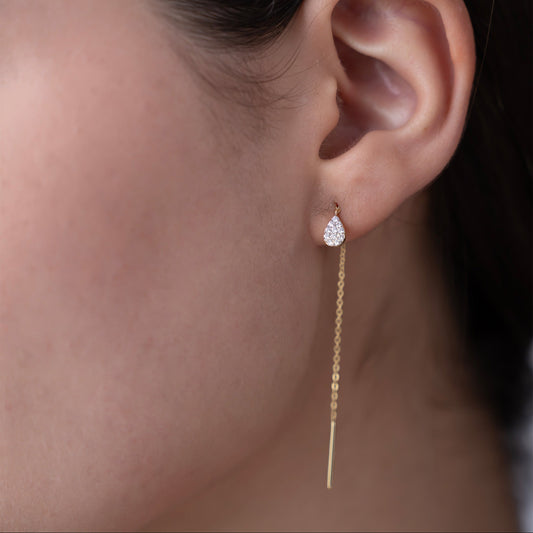 Teardrop Threader Earrings