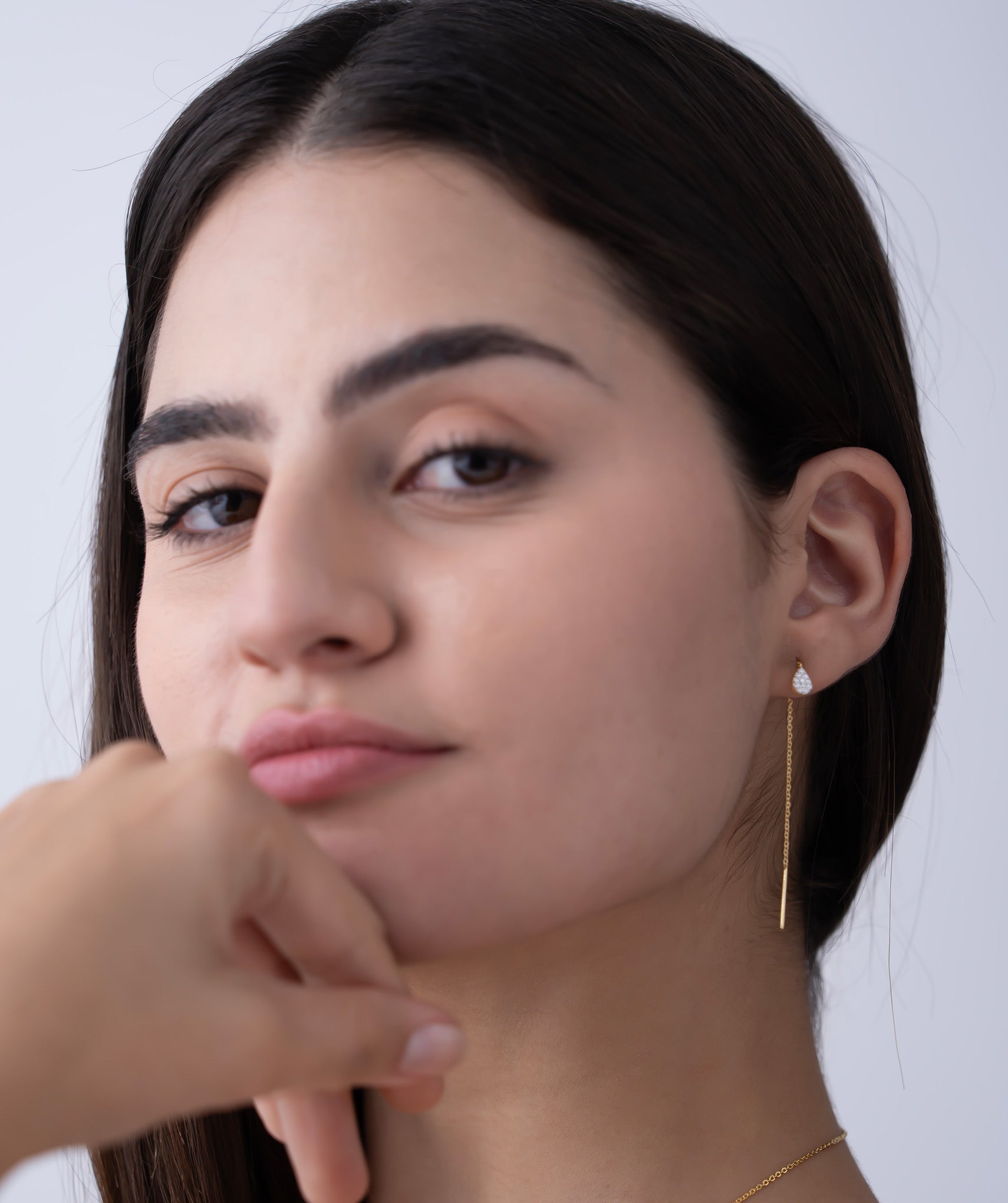Teardrop Threader Earrings
