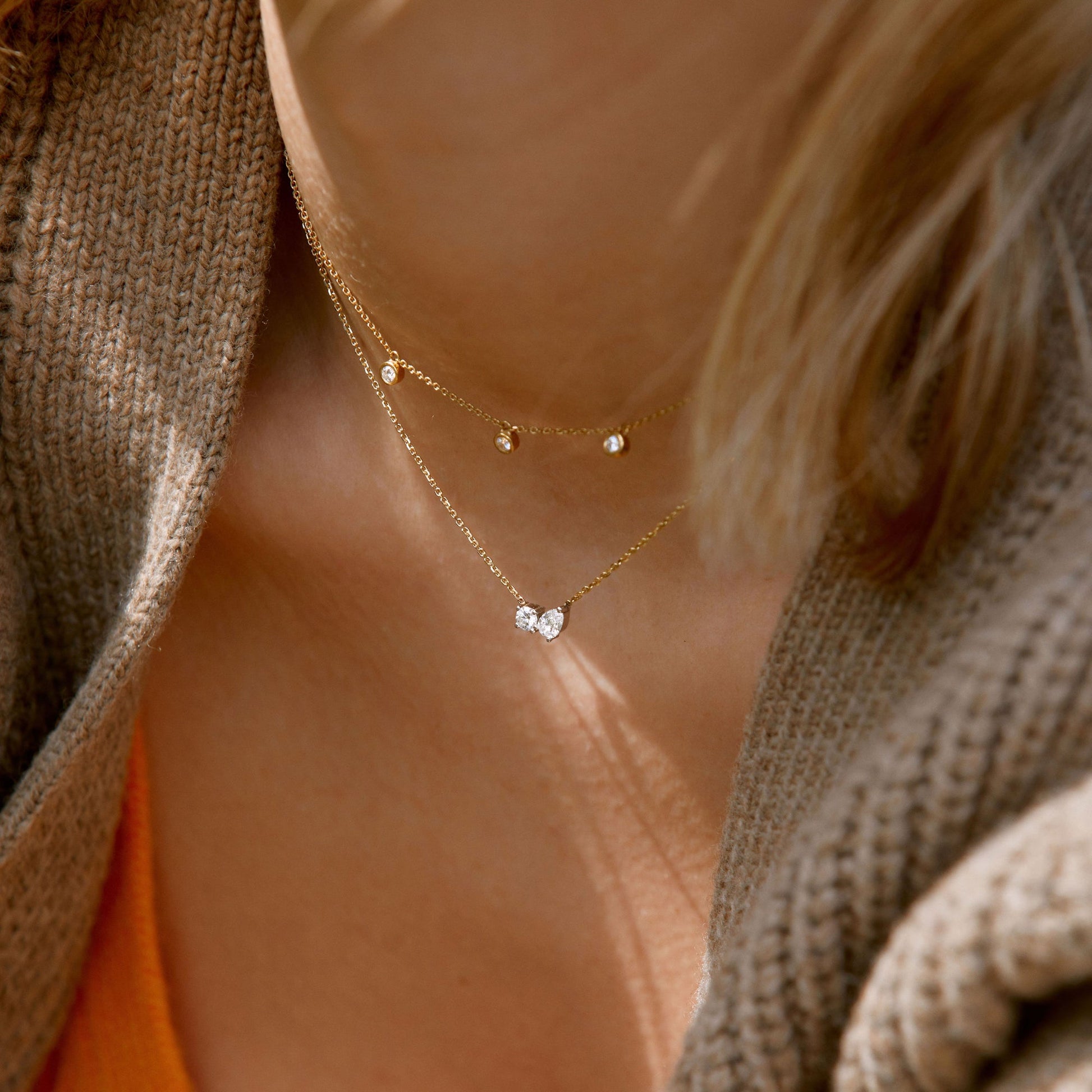 Two-Stone Pendant Necklace