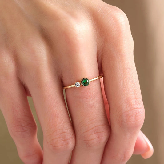 Dual Bezel Gemstone Ring