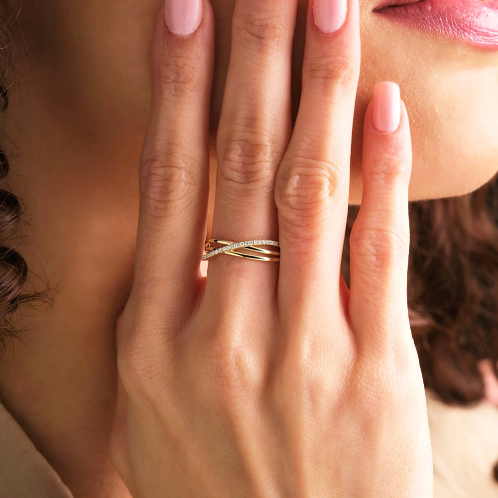 Crisscross Multi Band Ring
