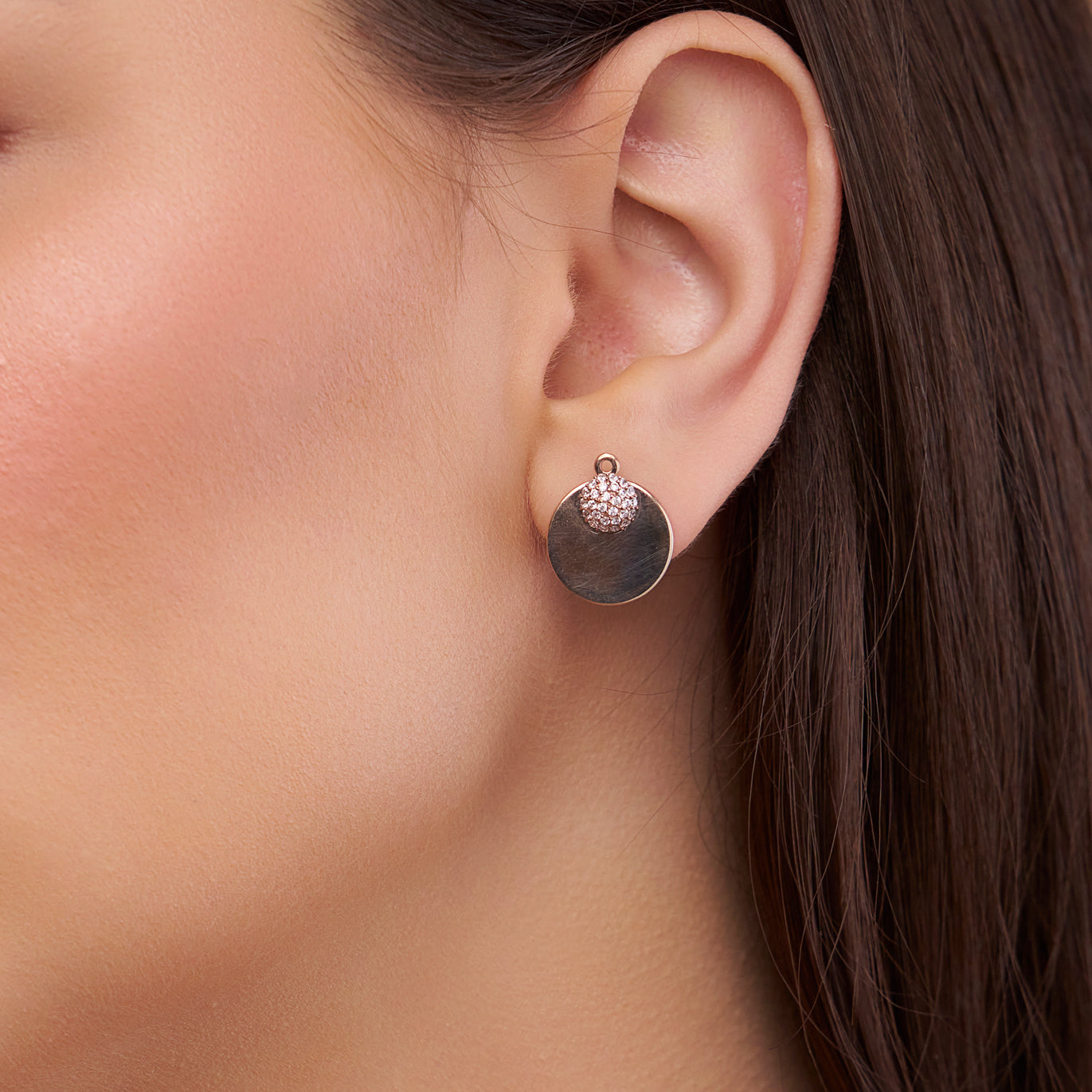 Dome and Disc Jacket Earring