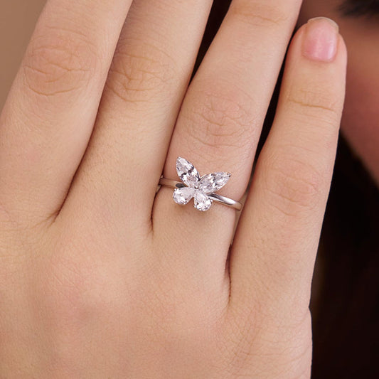 Butterfly-Inspired Diamond Ring - KYMEE