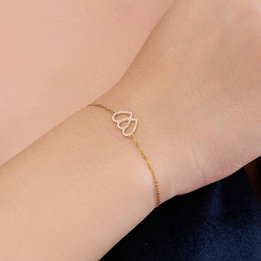 Two Heart Style Charm Bracelet - KYMEE