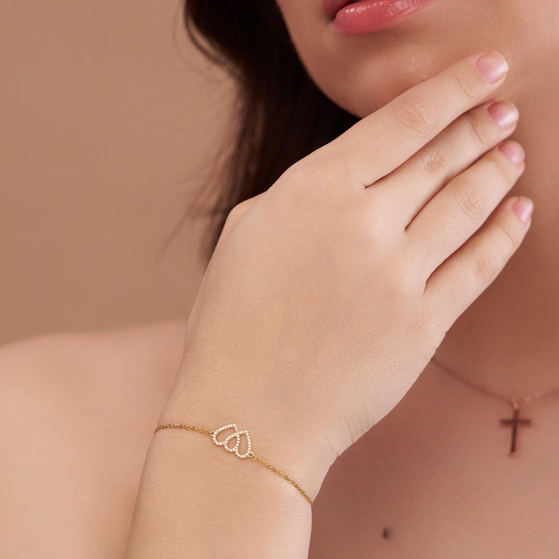 Two Heart Style Charm Bracelet - KYMEE